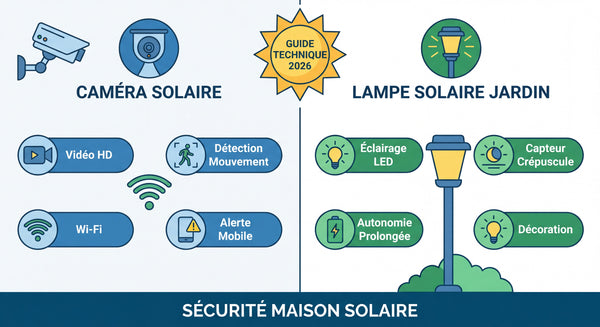 Guide Technique Complet 2026 : Décrypter les Technologies des Caméras Solaires et Éclairages Solaires Extérieurs