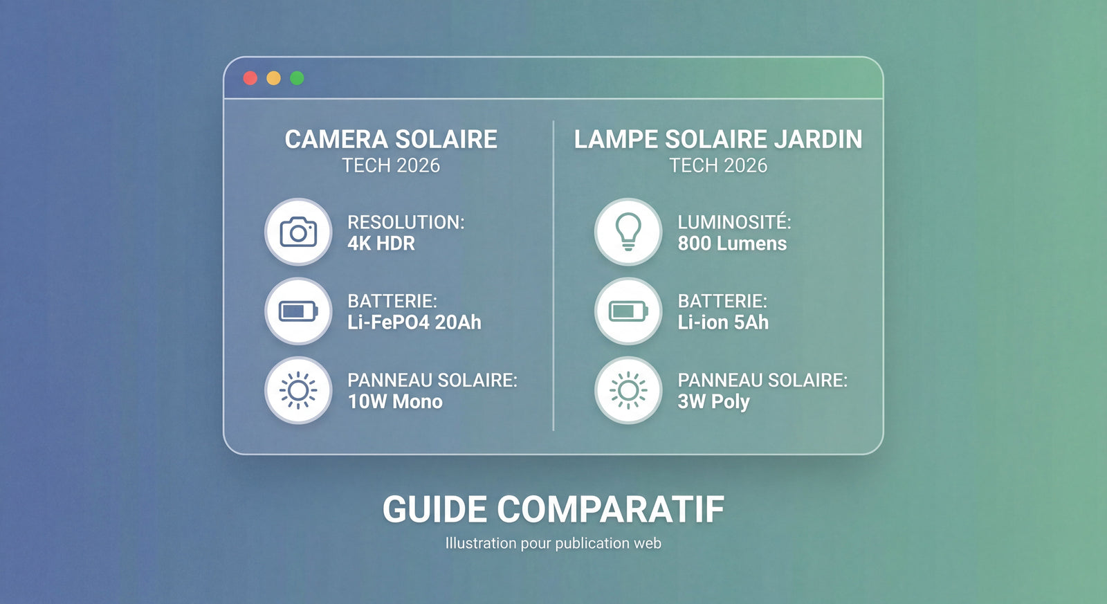 Guide Technologique Complet 2026 : Caméra Solaire & Éclairage Solaire Extérieur — Décryptage des Specs pour Bien Choisir