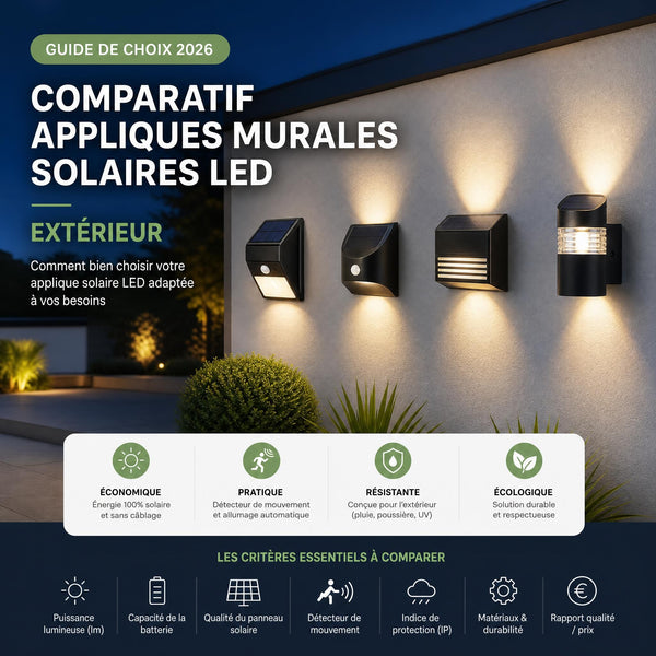 Applique solaire murale extérieure : comment choisir entre la SWL-24 et ses alternatives ? le guide comparatif complet