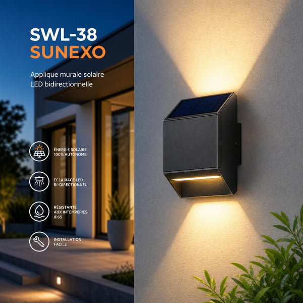 Applique murale solaire en 2026 : ce qui change (et pourquoi la SWL-38 de sunexo arrive au bon moment)