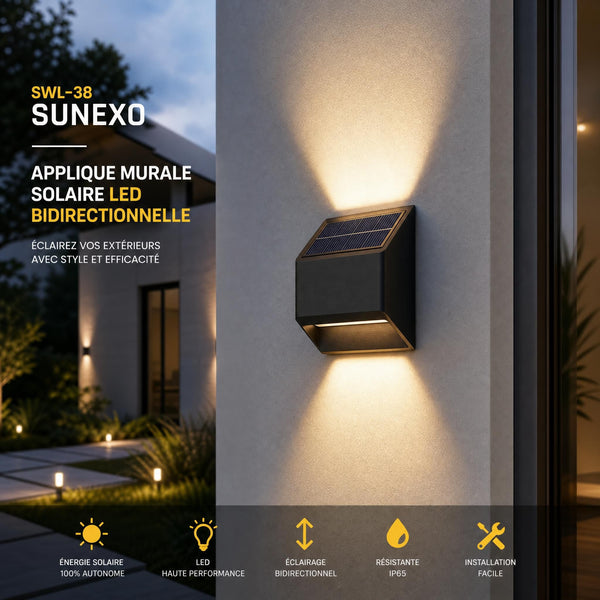 Applique murale solaire SWL-38 sunexo : le nouveau standard de l'éclairage extérieur autonome en 2026