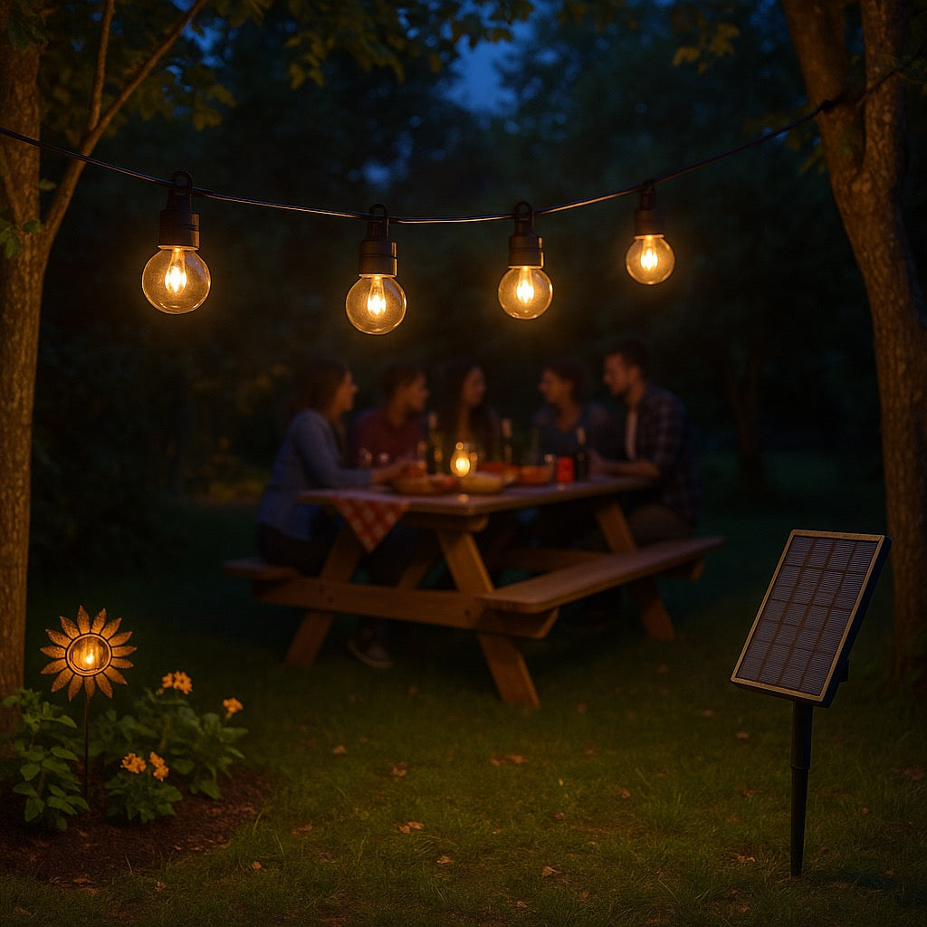 Guirlande Lumineuse Solaire Extérieure – Transparente – G50 10M - exterieur 2