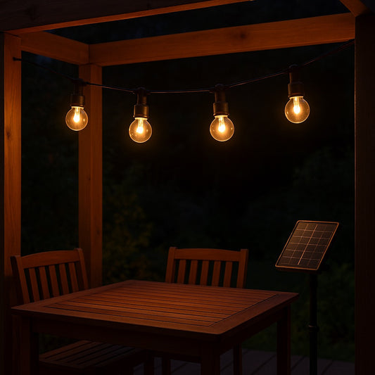 Guirlande Lumineuse Solaire Extérieure – Transparente – G50 10M - exterieur 3