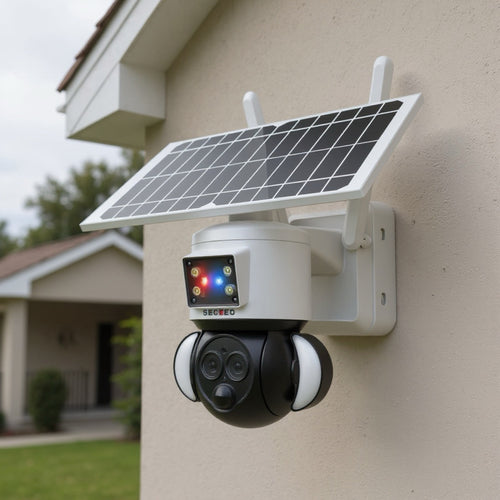 Caméra Solaire WiFi 6MP Motorisée | Zoom 12X | Détection Mouvement | IP65 | Sans Fil | Sunexo ST-558