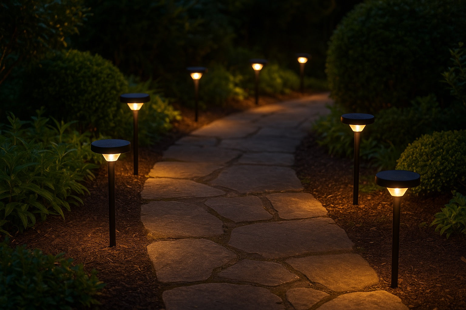 Lampe Solaire de Jardin LED optonica - un allée éclairée