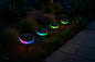 Lampe de jardin solaire à LED RGB  installees dans un jardin