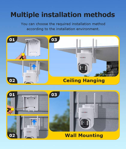 Caméra Solaire WiFi 3MP | Vision Nocturne | Détection Mouvement | Sans Fil | Sunexo ST-627