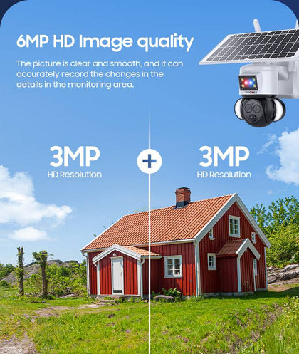 Caméra Solaire WiFi 6MP Motorisée | Zoom 12X | Détection Mouvement | IP65 | Sans Fil | Sunexo ST-558