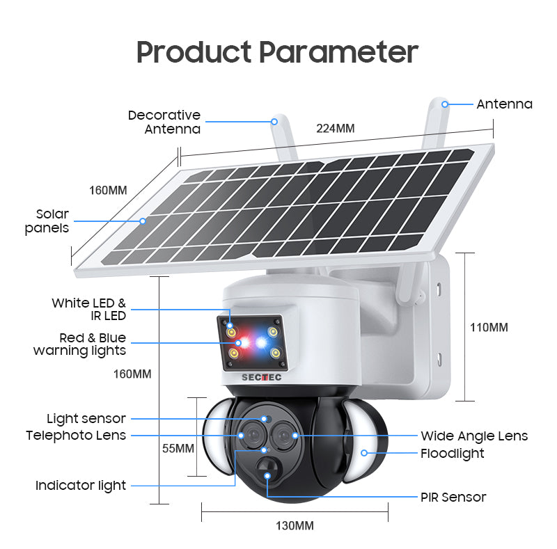 Solarkamera WiFi Sectec ST-558