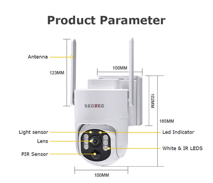 Wi-Fi Sectec ST-627 Solarkamera