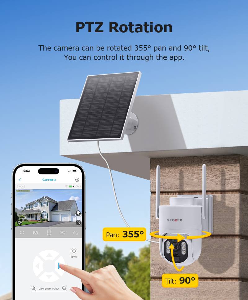 Wi-Fi Sectec ST-627 Solarkamera