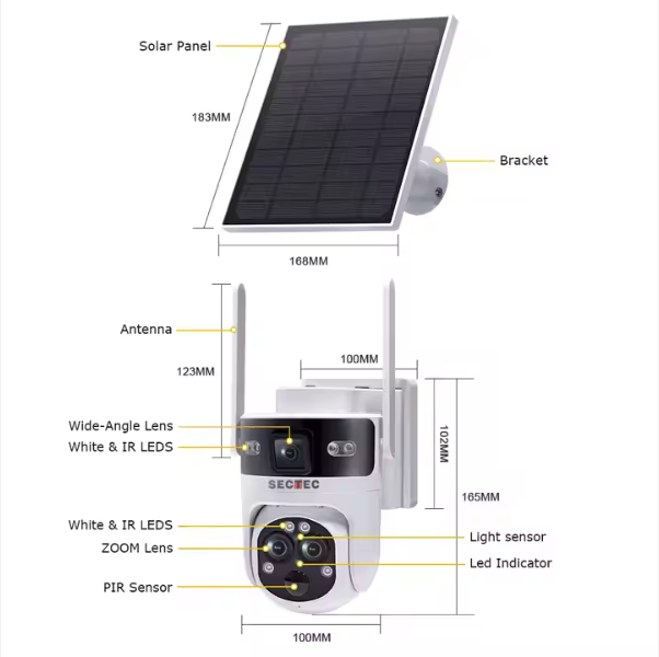 Wi-Fi-Sekt-637 Wi-Fi Solar Camera-6mp