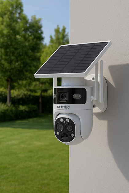 Caméra Solaire WiFi Double Objectif 6MP | PTZ Panoramique | Détection Mouvement | Sans Fil | Sunexo ST-637