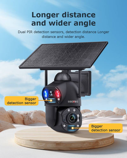 Caméra Solaire PTZ WiFi 6MP | Zoom 36X | Vision Laser 150m | IP66 | Sans Fil | Sunexo ST-699