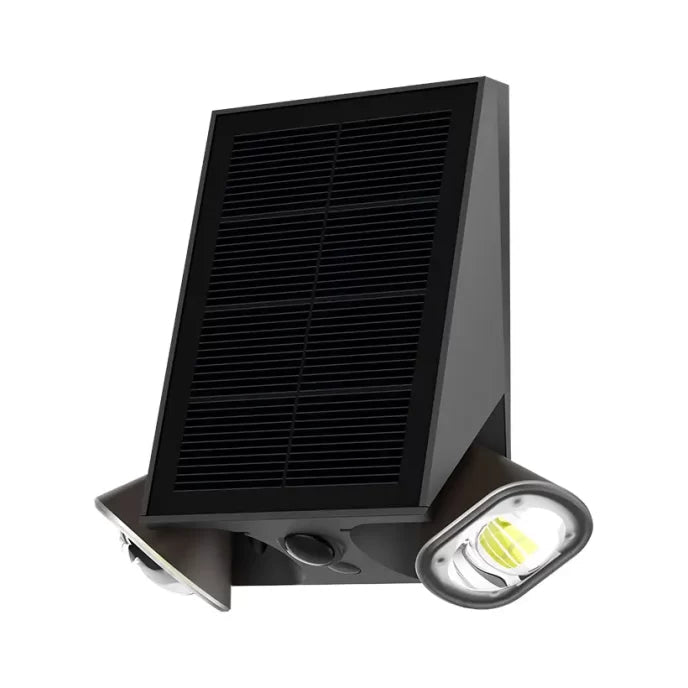 Applique solaire LED SWL-39 vue avant avec panneau solaire et projecteur LED