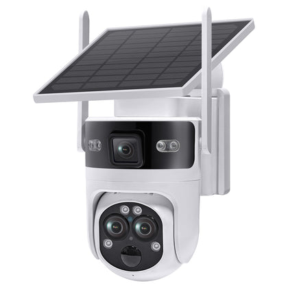 Caméra Solaire WiFi Double Objectif 6MP | PTZ Panoramique | Détection Mouvement | Sans Fil | Sunexo ST-637